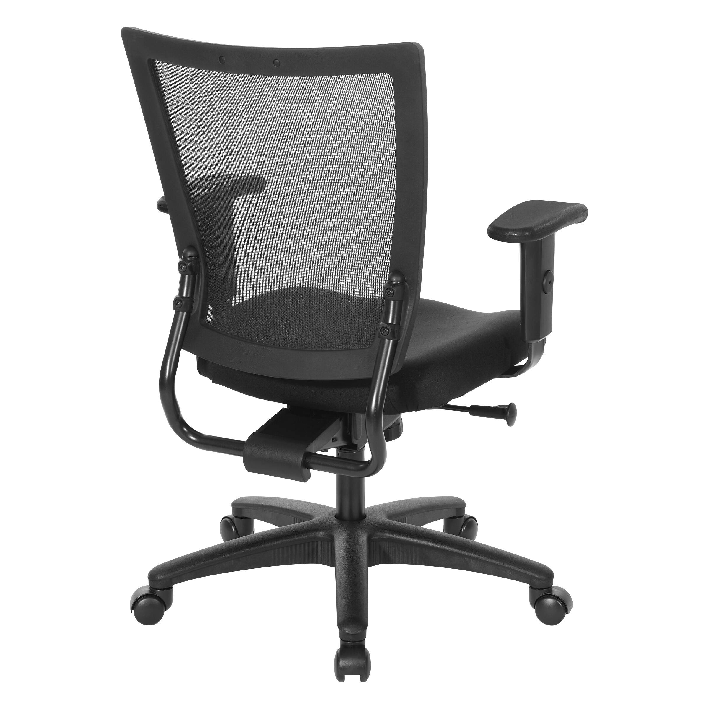 Back. Office Star Products - Soft Frame Task Chair Mesh Back in Coal Freeflex Fabric Seat 2 to 1 Mechanism in Black Base - Coal.