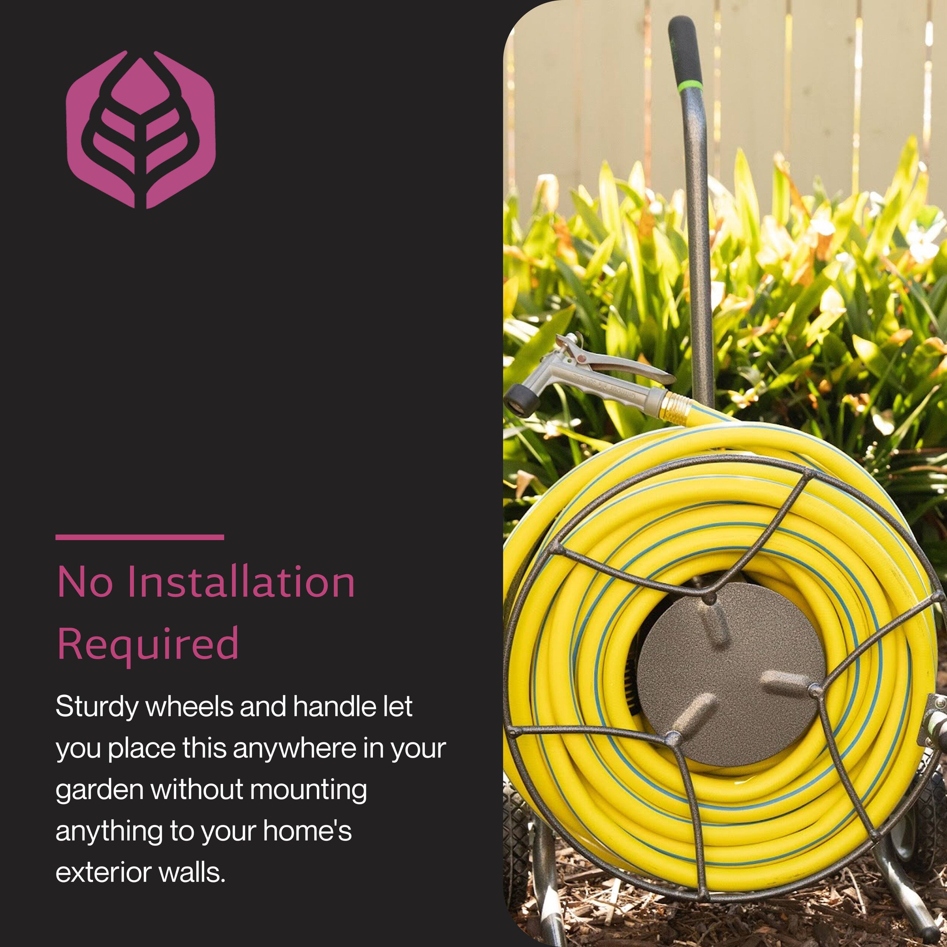 No Installation Required

Sturdy wheels and handle let you place this anywhere in your garden without mounting anything to your home's exterior walls.