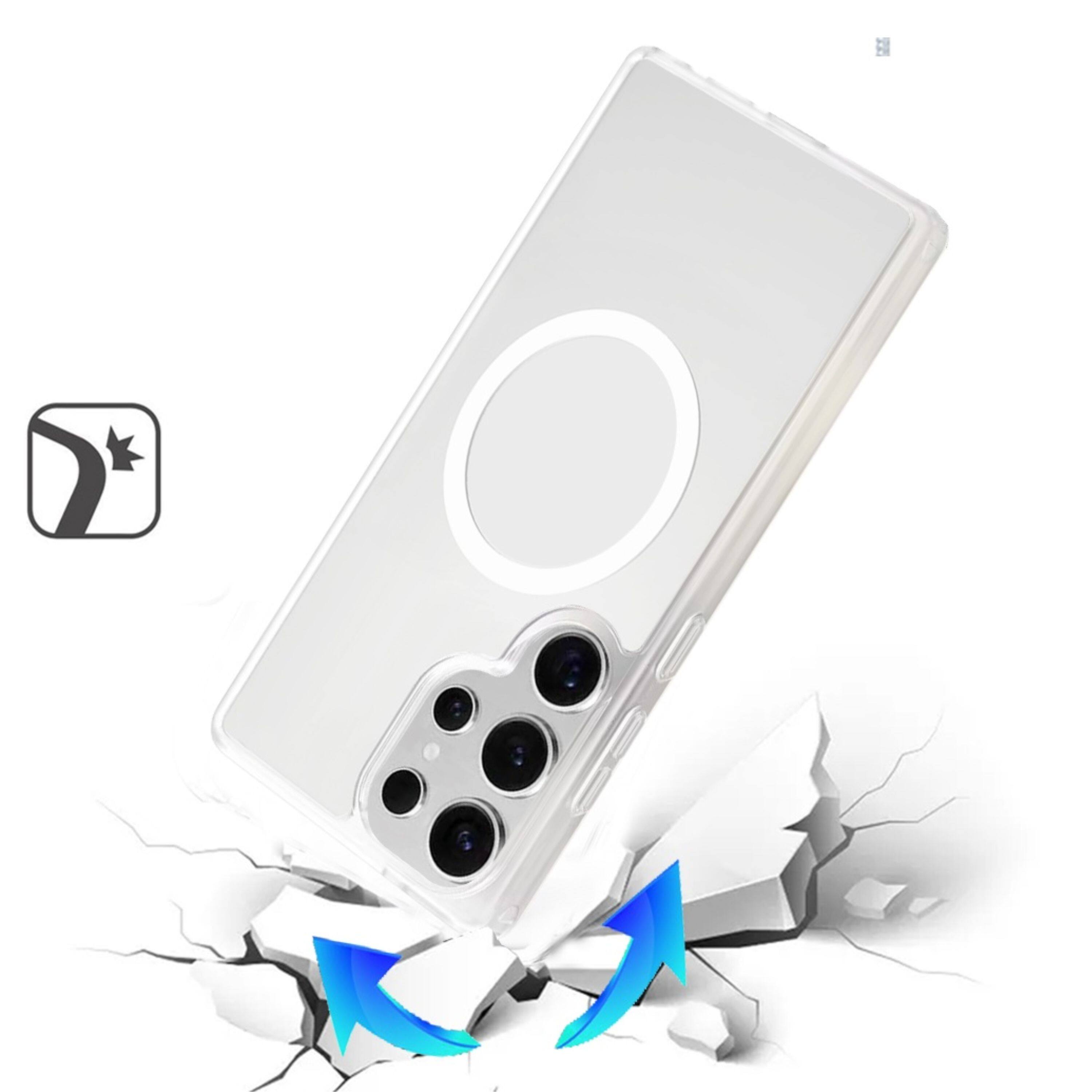 Left. Kitcheniva - Translucent Phone Cover Magnetic Circle For Samsung S23 Ultra Clear - Clear.