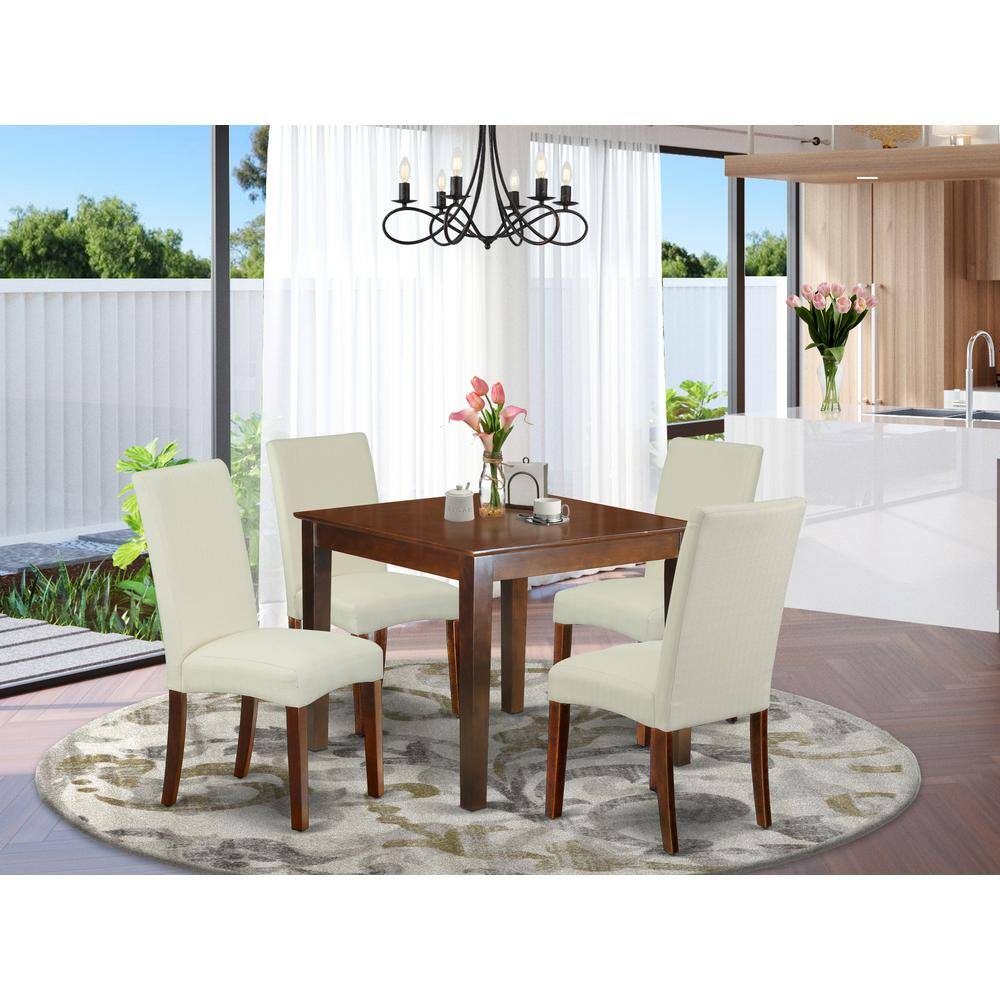 Back. East West Furniture - Dining Room Set Mahogany - Brown.