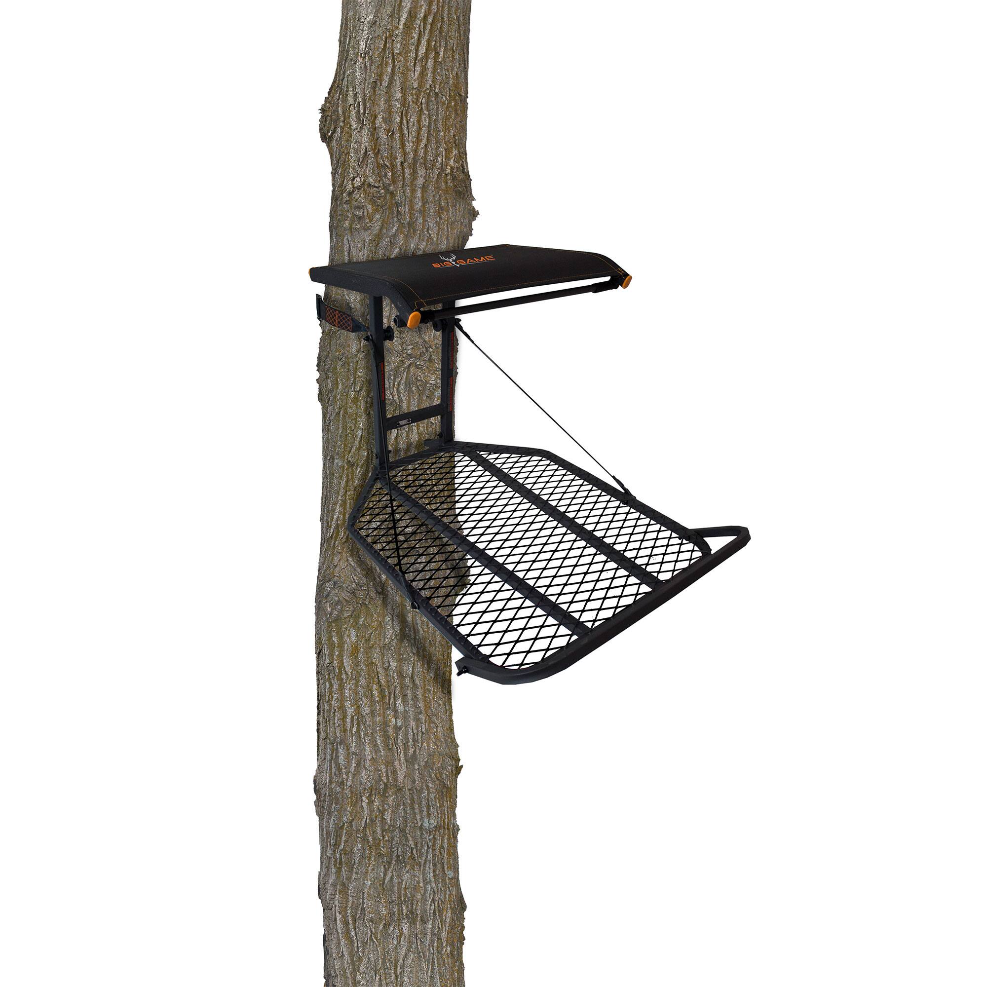 Alt View 5. Big Game Treestands - Big Game Captain XC Steel Hang-On Treestand w/14 x 8 in. Flip-Back Seat, Black - Black.