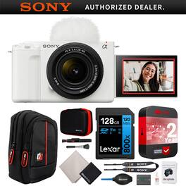 Sony - ZV-E10 II Mirrorless Camera White + 16-50mm Lens Kit + Extended Warranty Bundle