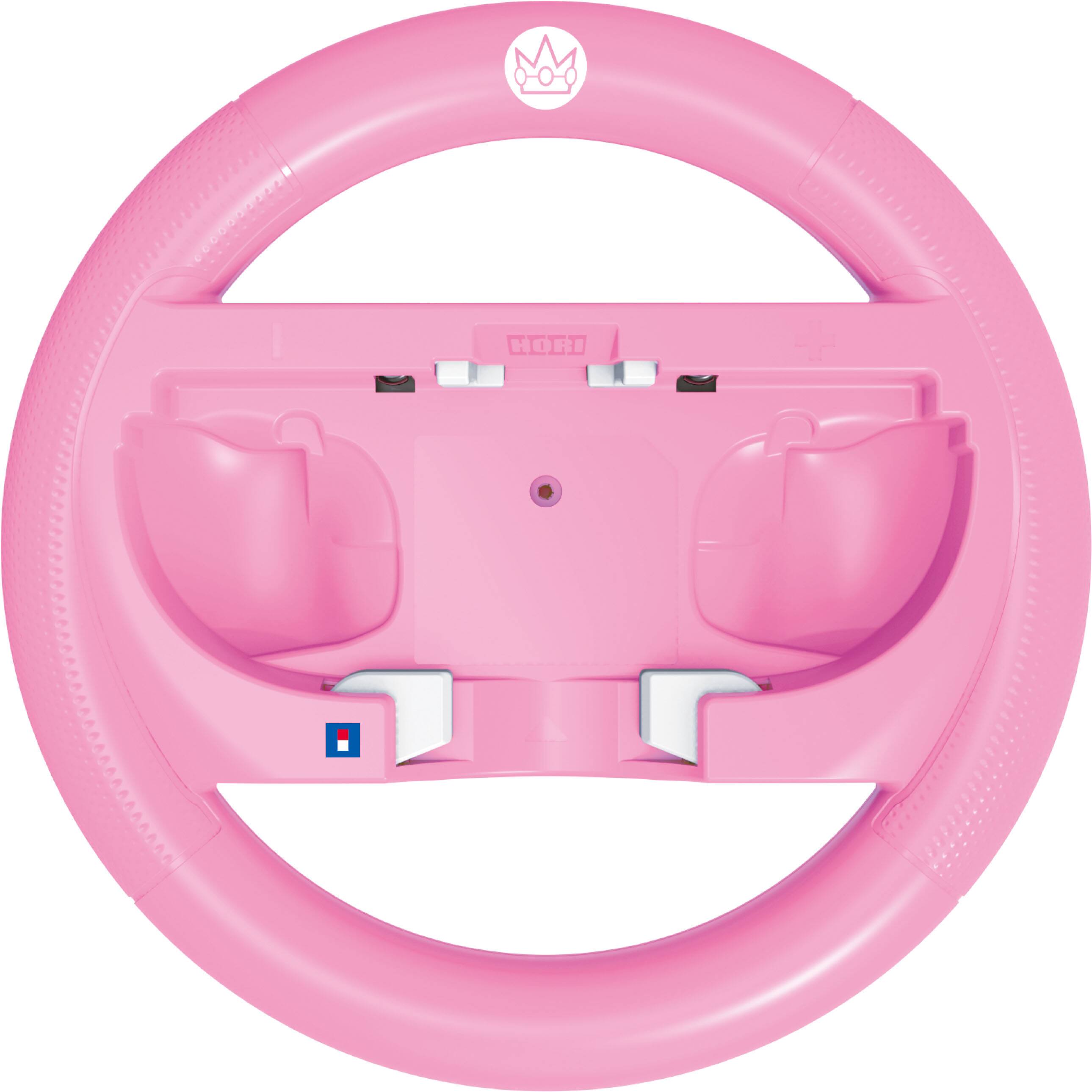 Left. Hori - HORI Mario Kart Racing Wheel Attachment (Peach) for Switch 2 - Officially Licensed by Nintendo - Pink.