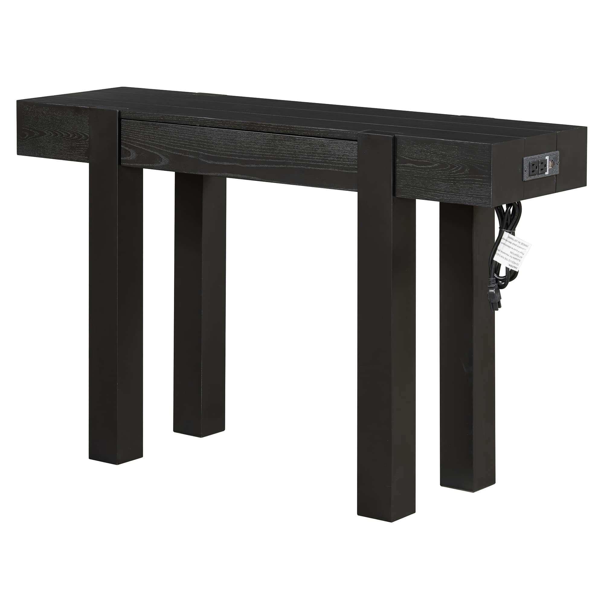 Forest'nSky - Sideboard Buffet Cabinet Console Table with Hidden Drawer, Side Power Outlet - Black