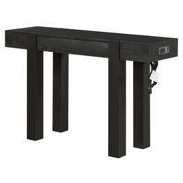 Forest'nSky - Sideboard Buffet Cabinet Console Table with Hidden Drawer, Side Power Outlet - Black