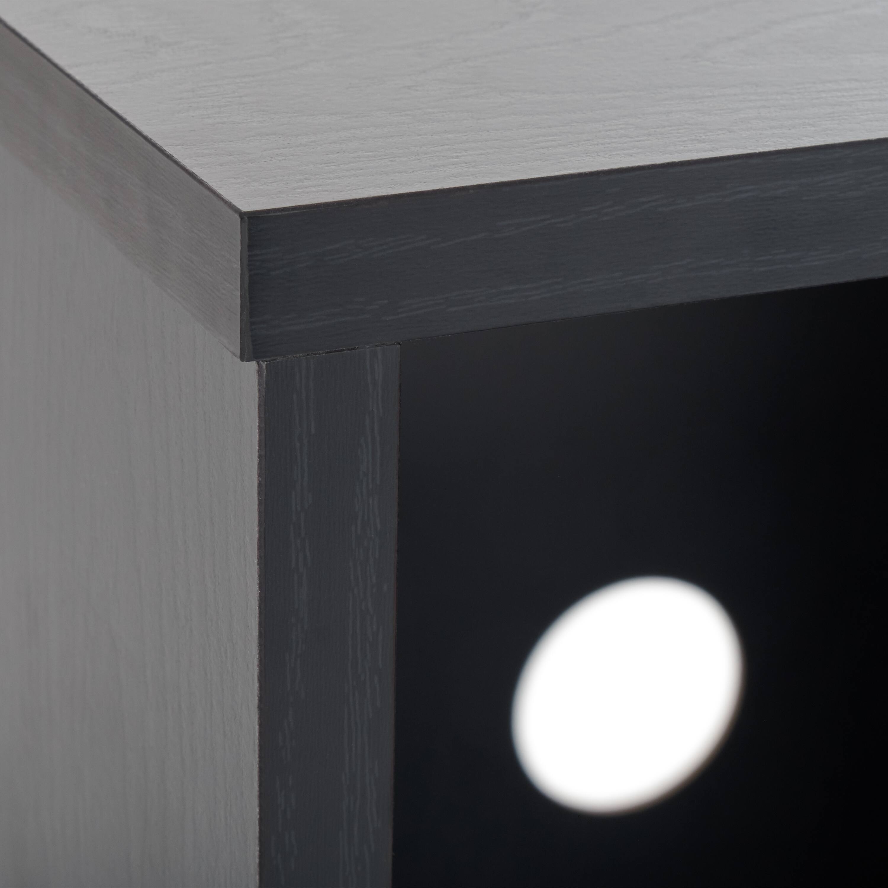 Alt View 5. CorLiving - CorLiving Vintora Black Engineered Wood Open Shleved Turntable Media Stand - Black Ravenwood.