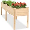 Front. Best Choice Products - Best Choice Products 72x24x30in Raised Garden Bed, Elevated Wood Planter Box for Patio w/ Divider Panel - Natural - Natural.