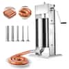 Front. VEVOR - Manual Sausage Stuffer, 33 LBS / 15 L Vertical Meat Stuffer, Heavy Duty Sausage Casing Meat Stuffing Machine - Silver.