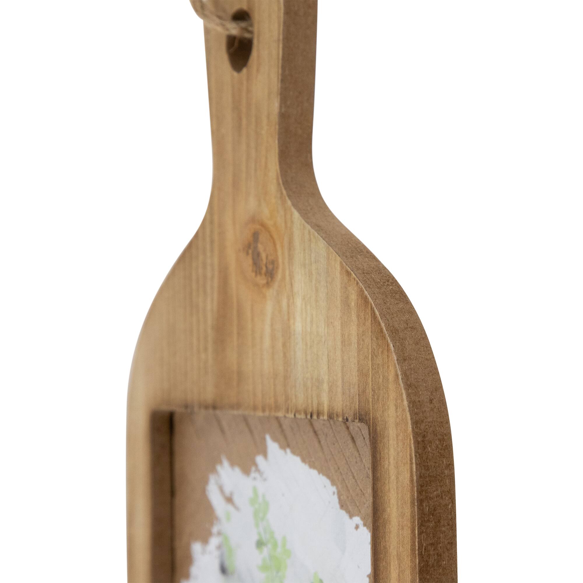 Alt View 6. Northlight - Natural Cutting Board Wooden Floral Wall Decoration - 10.5" - Brown.