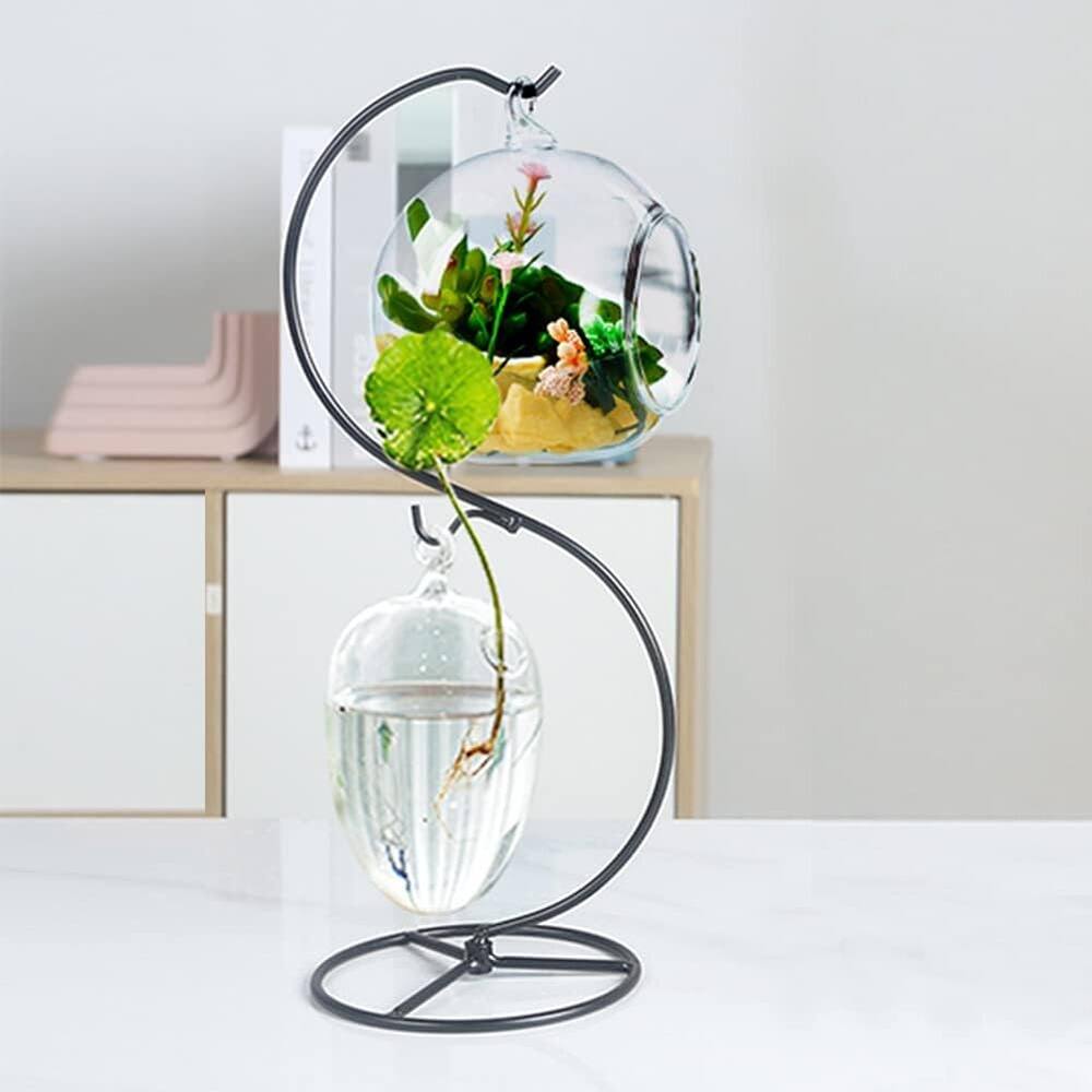 Alt View 4. PARKER SLATER - Iron Ornament Display Stands, 13" Hanging Holders, 2-Pack - Black.