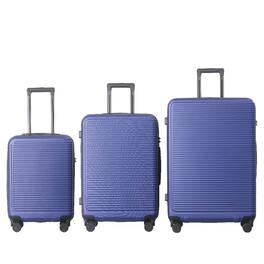 Bestier - 3-Piece ABS Hardshell Luggage Set (20”/24”/28”) with Spinner Wheels, TSA Lock & Lightweight Design - Dark Blue