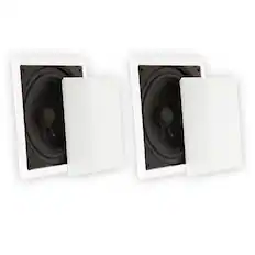 Front. Theater Solutions by Goldwood - TS1000 Passive 10" Home Theater in Wall Subwoofers 2 Sub Set - Paintable White.