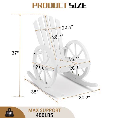 PRODUCT SIZE  
20.1"  
26.7"  
37"  
21.9"  
18.1"  
20.1"  
35"  
24.2"  

MAX SUPPORT  
400 LBS