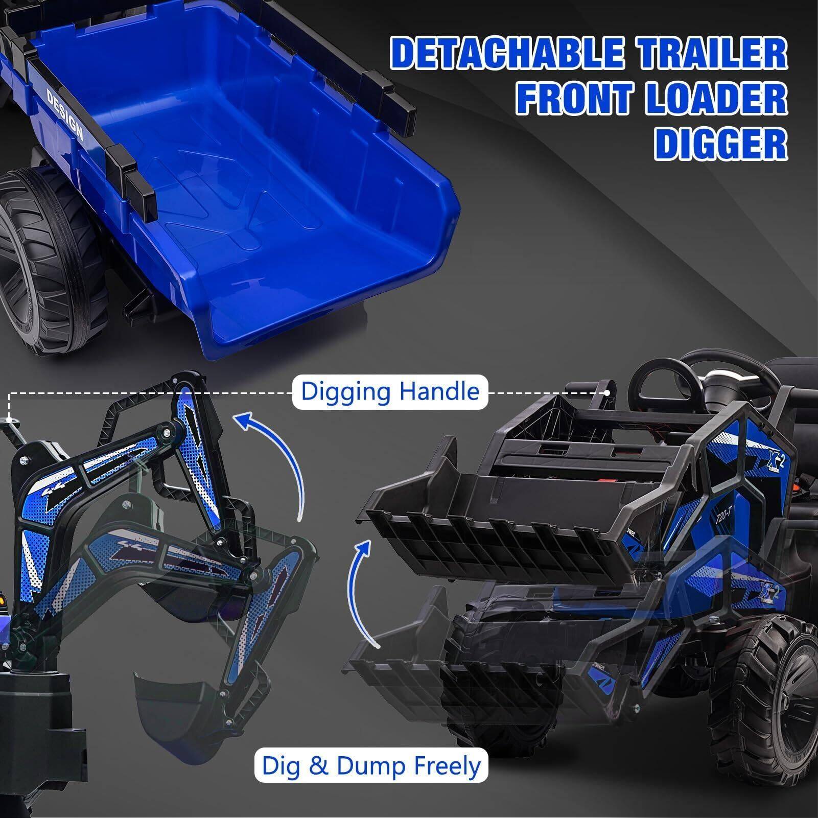 DETACHABLE TRAILER  
FRONT LOADER  
DIGGER  

Digging Handle  

Dig & Dump Freely