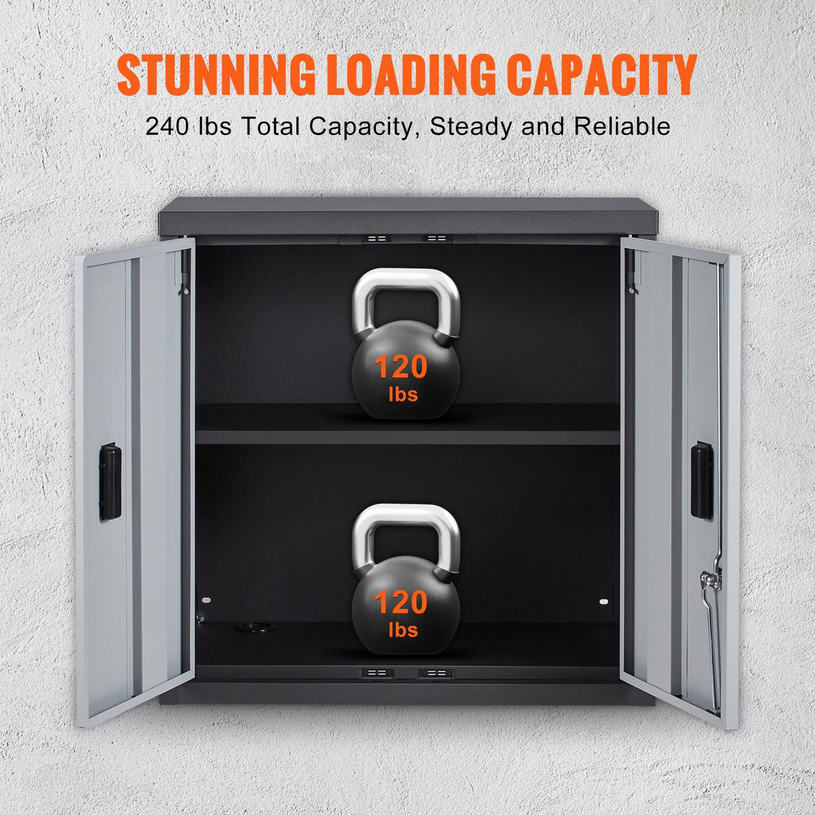 STUNNING LOADING CAPACITY  
240 lbs Total Capacity, Steady and Reliable  
120 lbs  
120 lbs