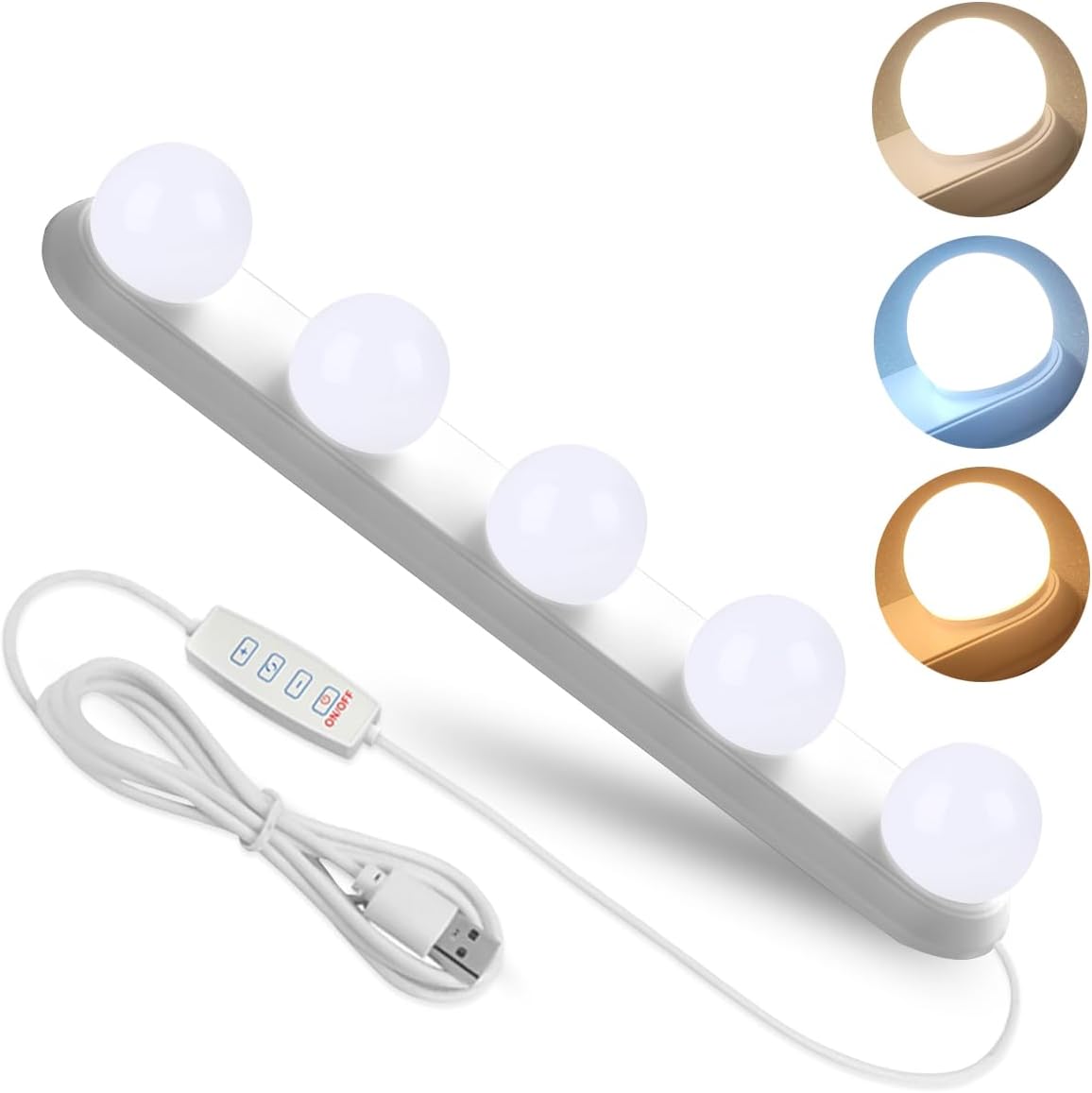 Front. Stamp n Camp - Makeup Light,Portable Led Vanity Lights with 3 Colors Lighting Mode Adjustable & Dimmable for Table Dressing Room - length 33 X width 5.