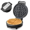 Front. KEINVE - Waffle Maker 8-Inch, 4-Slice Belgian Waffle Iron - 1000W Powerful Fast Heating with Non-Stick Coating, Easy to Clean - Black.
