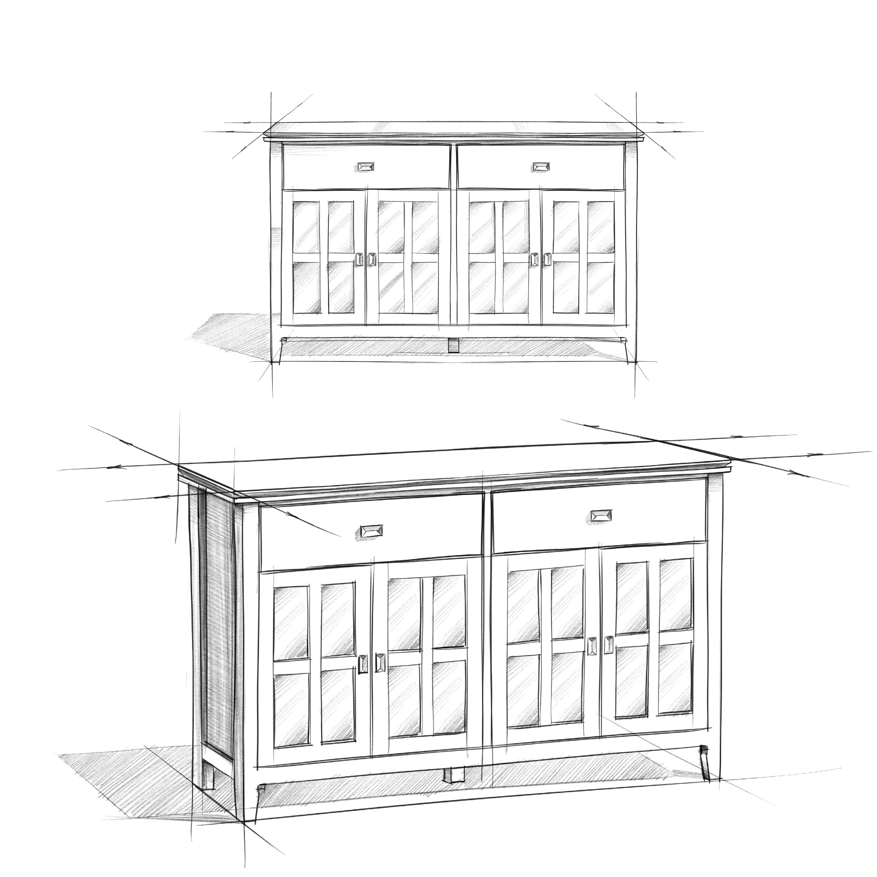 Alt View 9. Simpli Home - Artisan Solid Wood Large 4 Door Sideboard Buffet in Dark Chestnut Brown - Dark Chestnut Brown.
