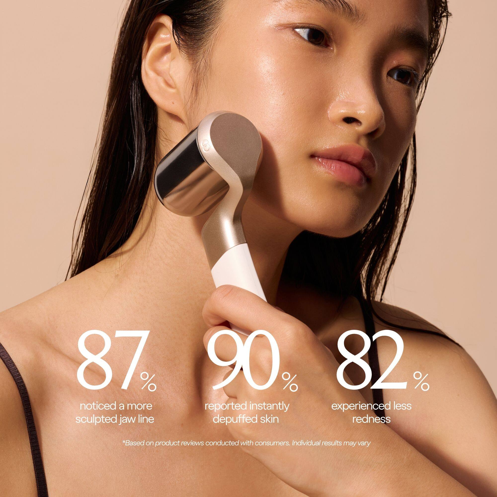 87% noticed a more sculpted jaw line  
90% reported instantly depuffed skin  
82% experienced less redness  

*Based on product reviews conducted with consumers. Individual results may vary