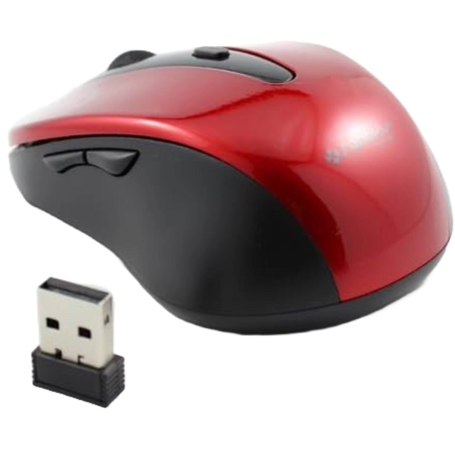 Left. Sanoxy - Sanoxy Wireless Optical Mouse for Computer/Laptop - High Resolution Computer Mouse (Red) - Red.