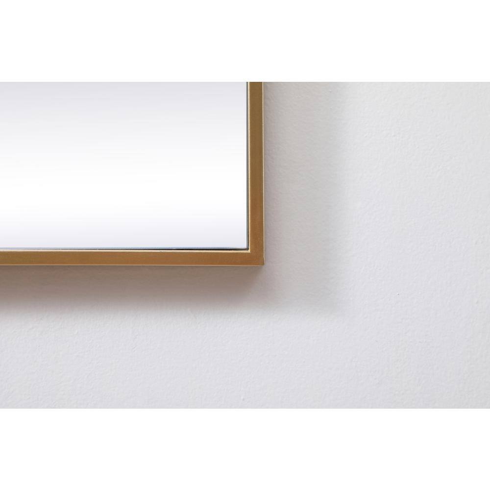 Alt View 1. Elegant Decor - Metal Frame Square Mirror 30 inch in Brass - Brass.
