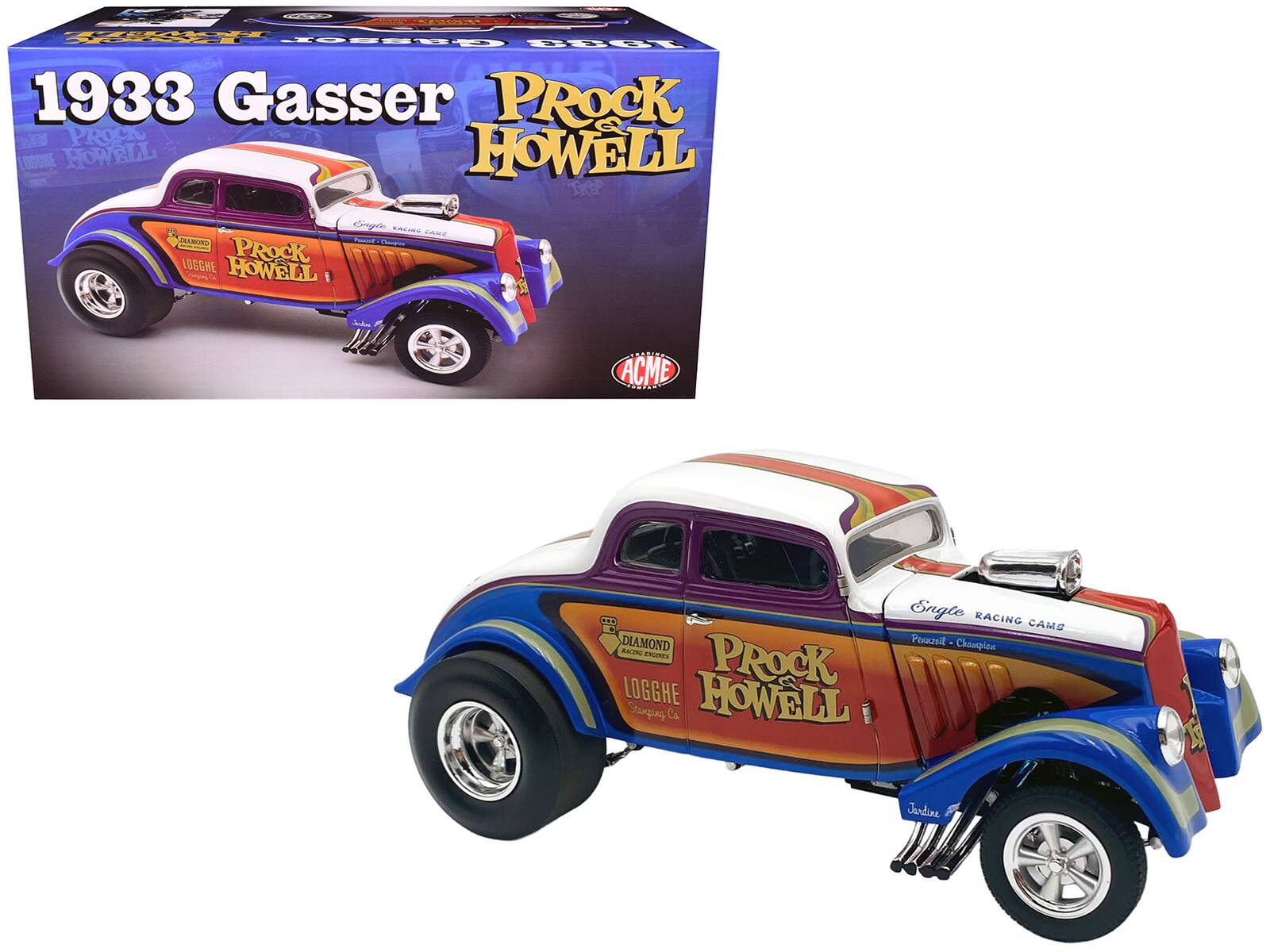 1933 Gasser  
Prock Howell  

Prock Howell  
Eagle Racing Cams  
Diamond  
Logghe  
Jardine  
Engle Racing Cams  
Penske - Champion  
ACME