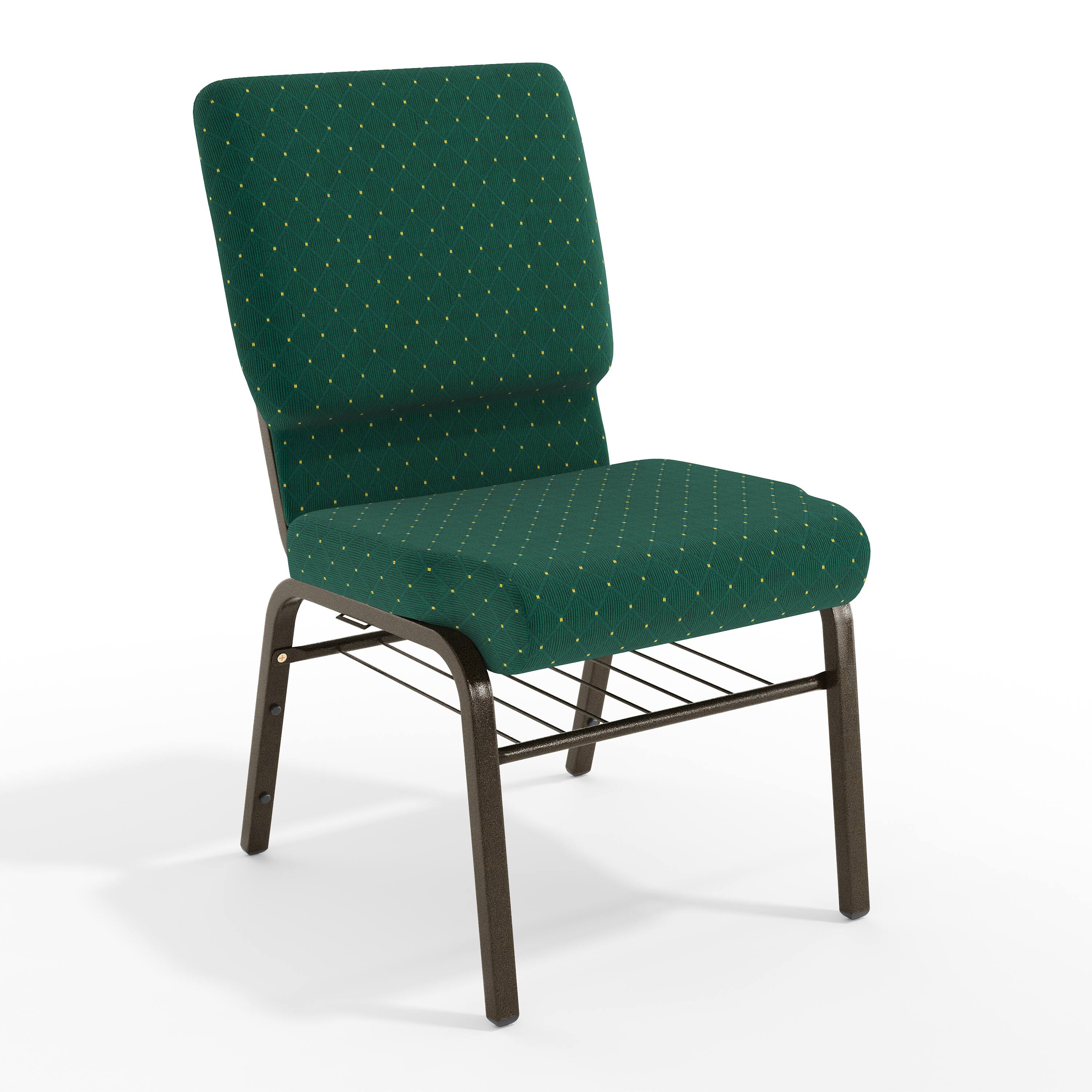 Green Patterned Fabric/Gold Vein Frame