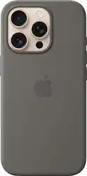 Apple - iPhone 16 Pro Silicone Case with MagSafe - Stone Gray - Front_Zoom