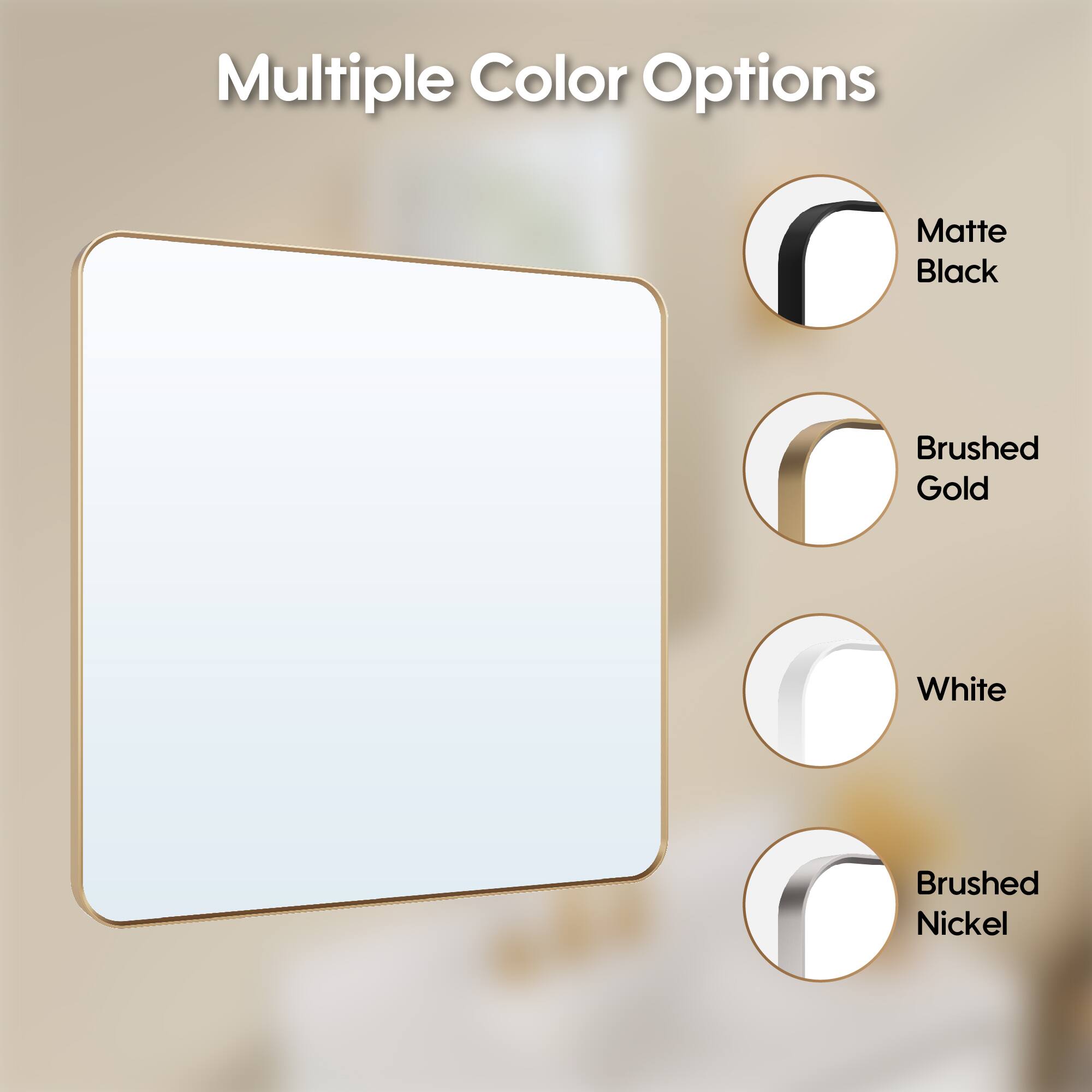 Multiple Color Options: Matte Black, Brushed Gold, White, Brushed Nickel