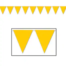 The Beistle Company - Golden- Pennant Banner (Pack of 12) - Yellow