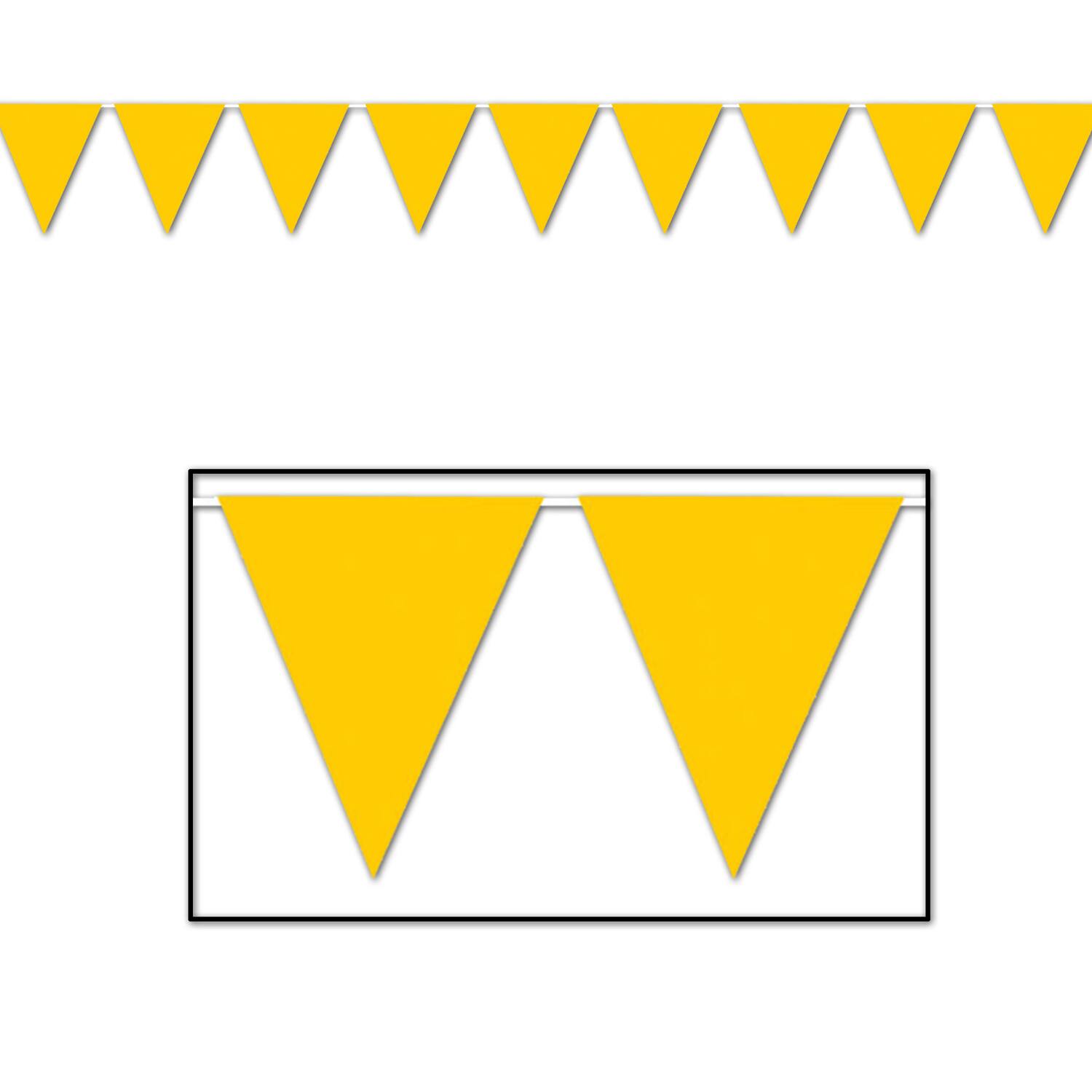 Front. The Beistle Company - Golden-Yellow Pennant Banner (Pack of 12) - Yellow.