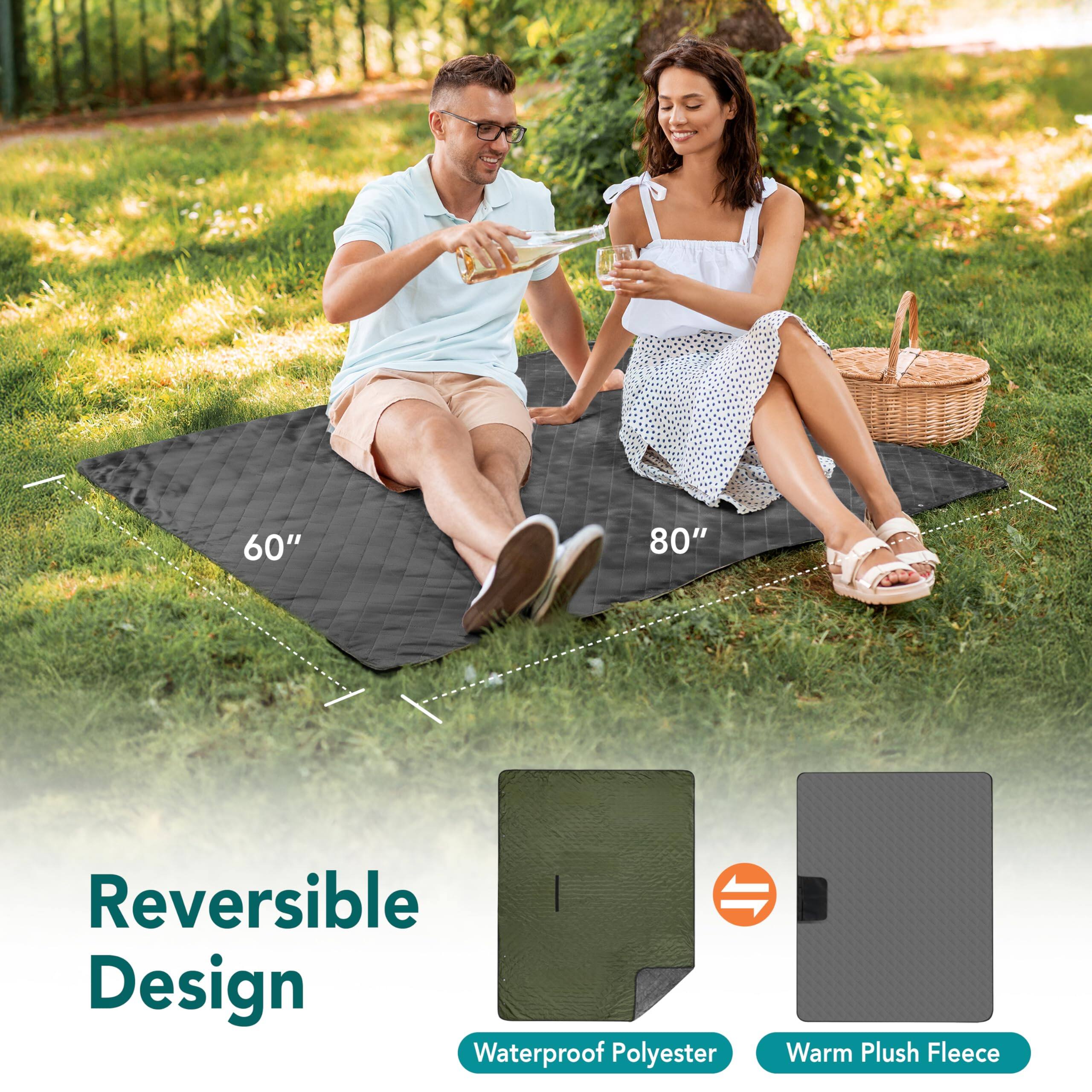 60" x 80" Reversible Design Waterproof Polyester Warm Plush Fleece