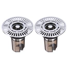 Unique Bargains - 2pcs Extended Anti Odor Shower Floor Drain, 2.6" H Drain Backflow Preventer w/ Hair Catcher for Bathroom Laundry Kitchen - Gray