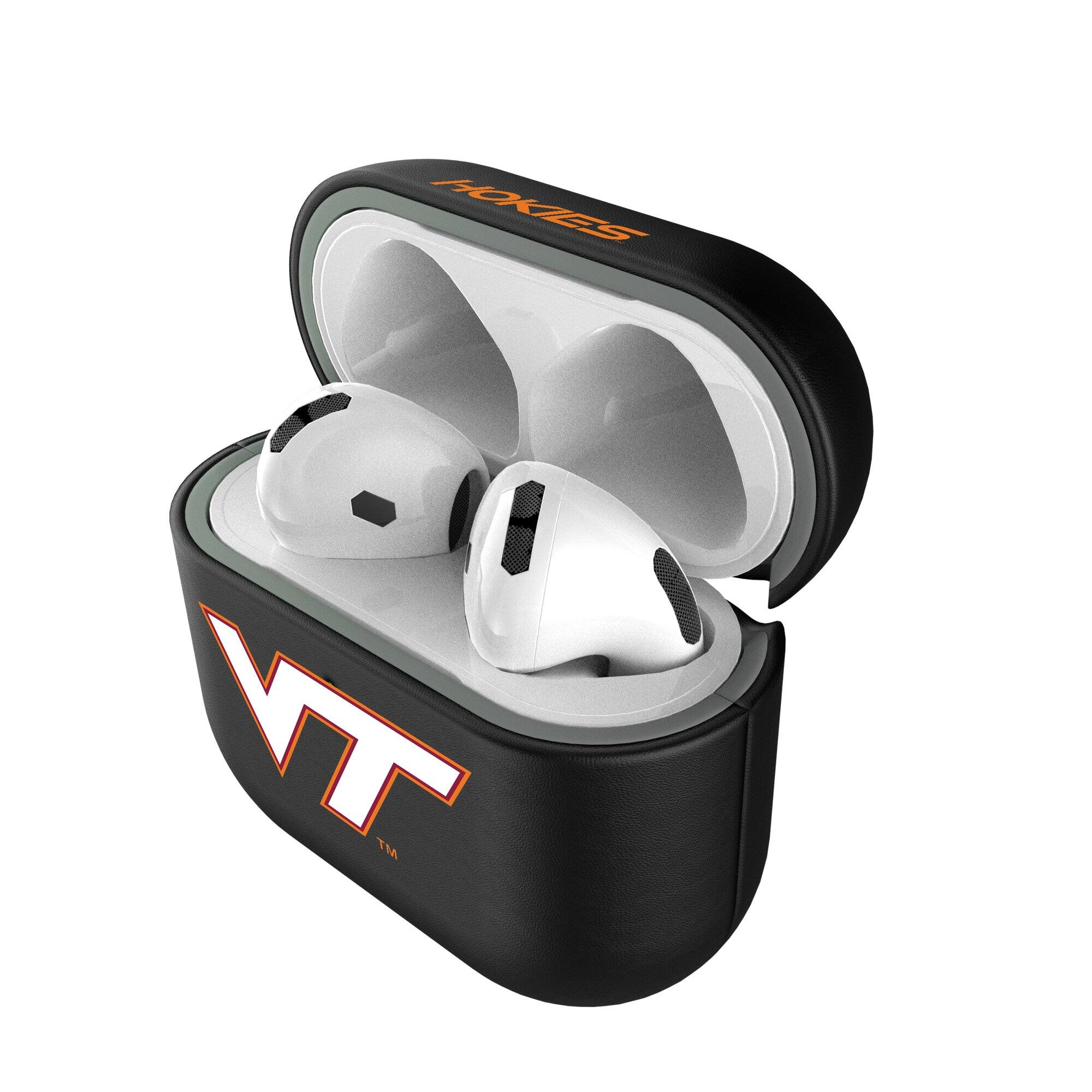 Alt View 3. Keyscaper - Virginia Tech Hokies Virginia Tech Hokies Insignia AirPods 4th Generation Case Cover - No Size - Black.