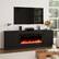 Angle. U-HOMY - 70" Fireplace TV Stand with 36" Electric Fireplace, Fluted Media Console for TVs up to 80", Black - Black.