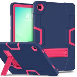 UUCOVER - Case for Samsung Galaxy Tab A11+ 11-inch 2025 (SM-X230/X236/X238) Shockproof Silicone + PC Protective Kickstand Cover - Navy+Rose