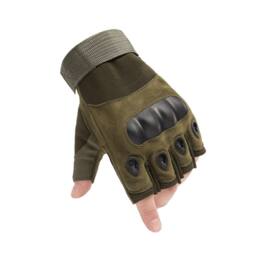 JupiterGear - Tactical Military Fingerless Airsoft Gloves for Outdoor Sports, Paintball, and Motorcycling - Green