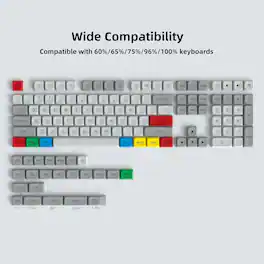 Womier - PBT Keycaps,XDA Profile Dye-Sublimation Keycaps Set Custom Key caps for Cherry Gateron MX Switch Mechanical Keyboard - Light Grey-140 Keys