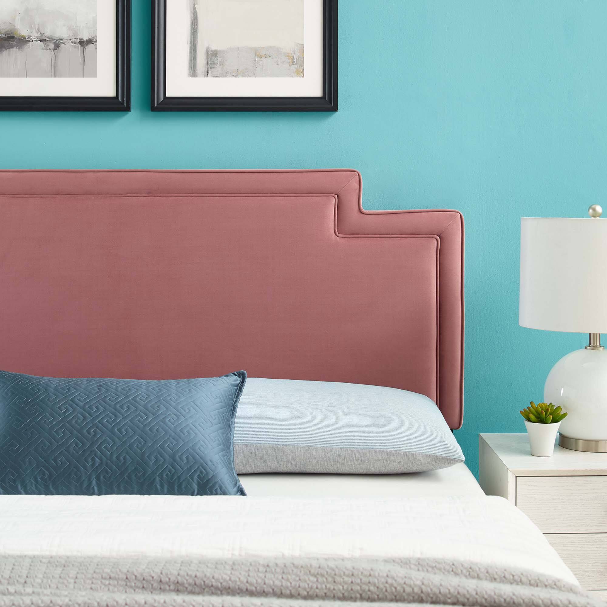 Alt View 3. Modway - Transfix Performance Velvet King/California King Headboard by Modway - Dusty Rose.