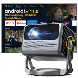 Ultimea - Nova C40 Smart Projector with Android TV 11.0, Netflix, Dolby Audio, WiFi, 600 ANSI - Black