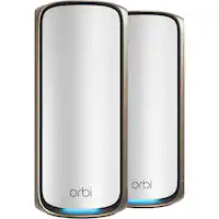 NETGEAR - Orbi 970 Series BE27000 Quad-Band Mesh Wi-Fi 7 System (2-pack) - White - Front_Zoom