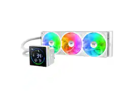 Thermaltake - TH360-S V3 ARGB CPU Cooler, 360mm Radiator, LCD, Rotatable Pump - Snow