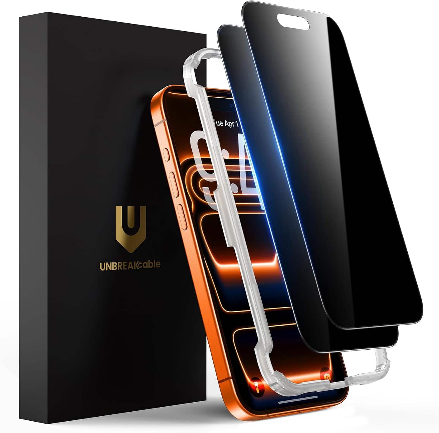 UNBREAKcable - 2-Pack Screen Protector Tempered Glass for iPhone 17 Pro Max - Privacy