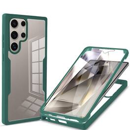 Dteck - for Samsung Galaxy S25 Ultra Slim Double Sided Case,Full Body Clear Back Cover,Shockproof Case with PET Front Film - Darkgreen