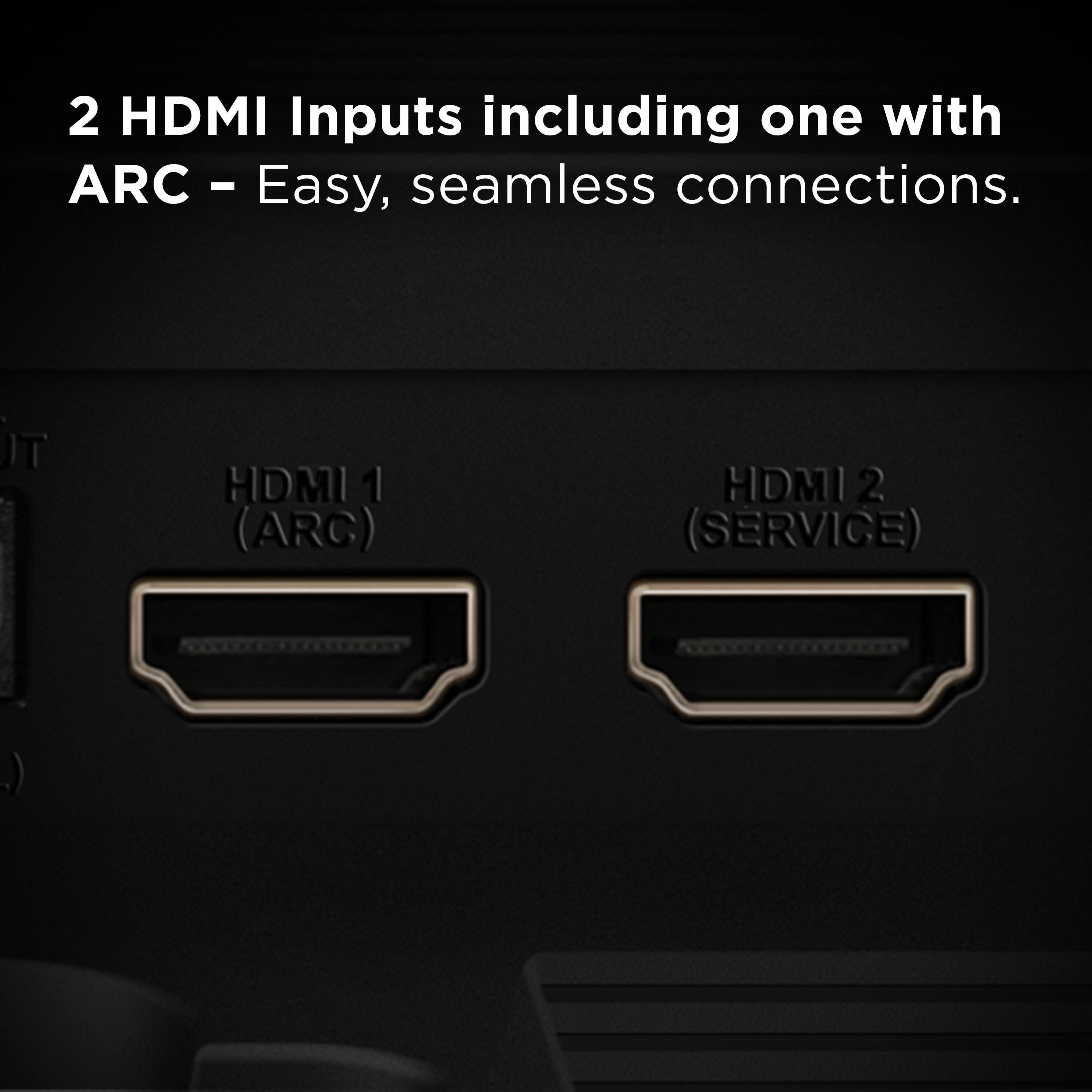 2 HDMI Inputs including one with ARC - Easy, seamless connections.

HDMI 1 (ARC)
HDMI 2 (SERVICE)