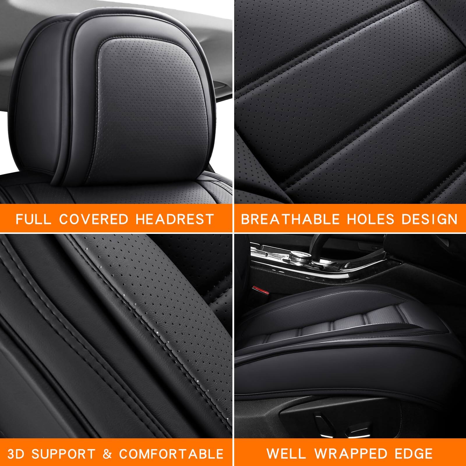 - FULL COVERED HEADREST
- BREATHABLE HOLES DESIGN
- 3D SUPPORT & COMFORTABLE
- WELL WRAPPED EDGE