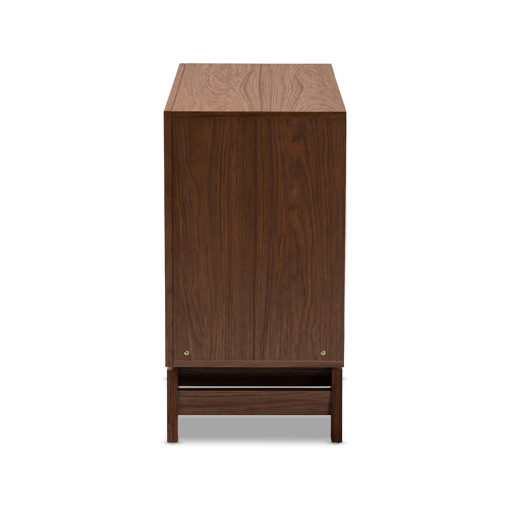 Back. Baxton Studio - Svante Mid-Century Modern Finished Wood 6-Drawer Chest - Walnut/White/Gray.