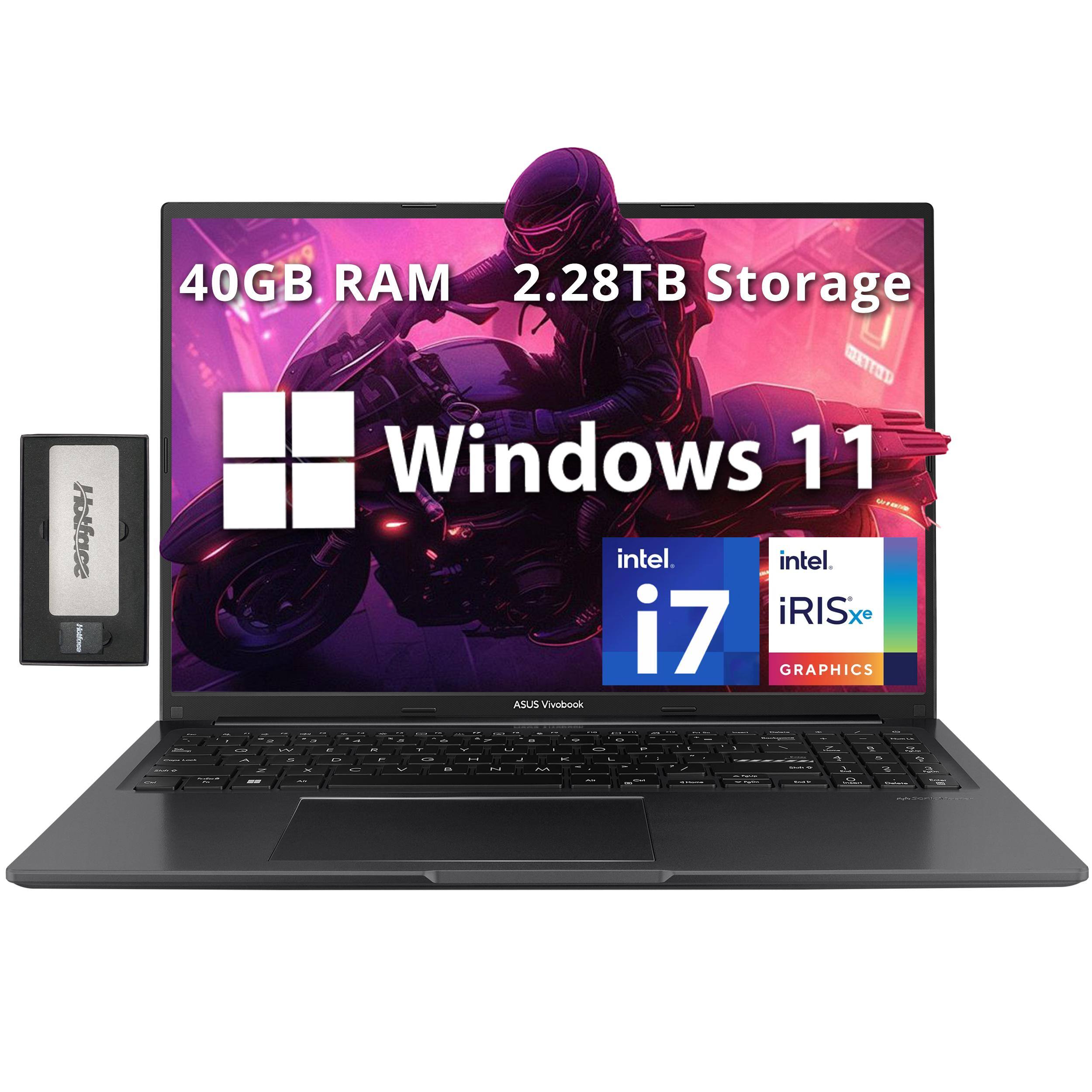 ASUS - Vivobook 16" WUXGA Laptop,Intel i7-1355U,40GB RAM,2TB SSD+288GB Dock Station,Iris Xe Graphics,Win 11 - Black
