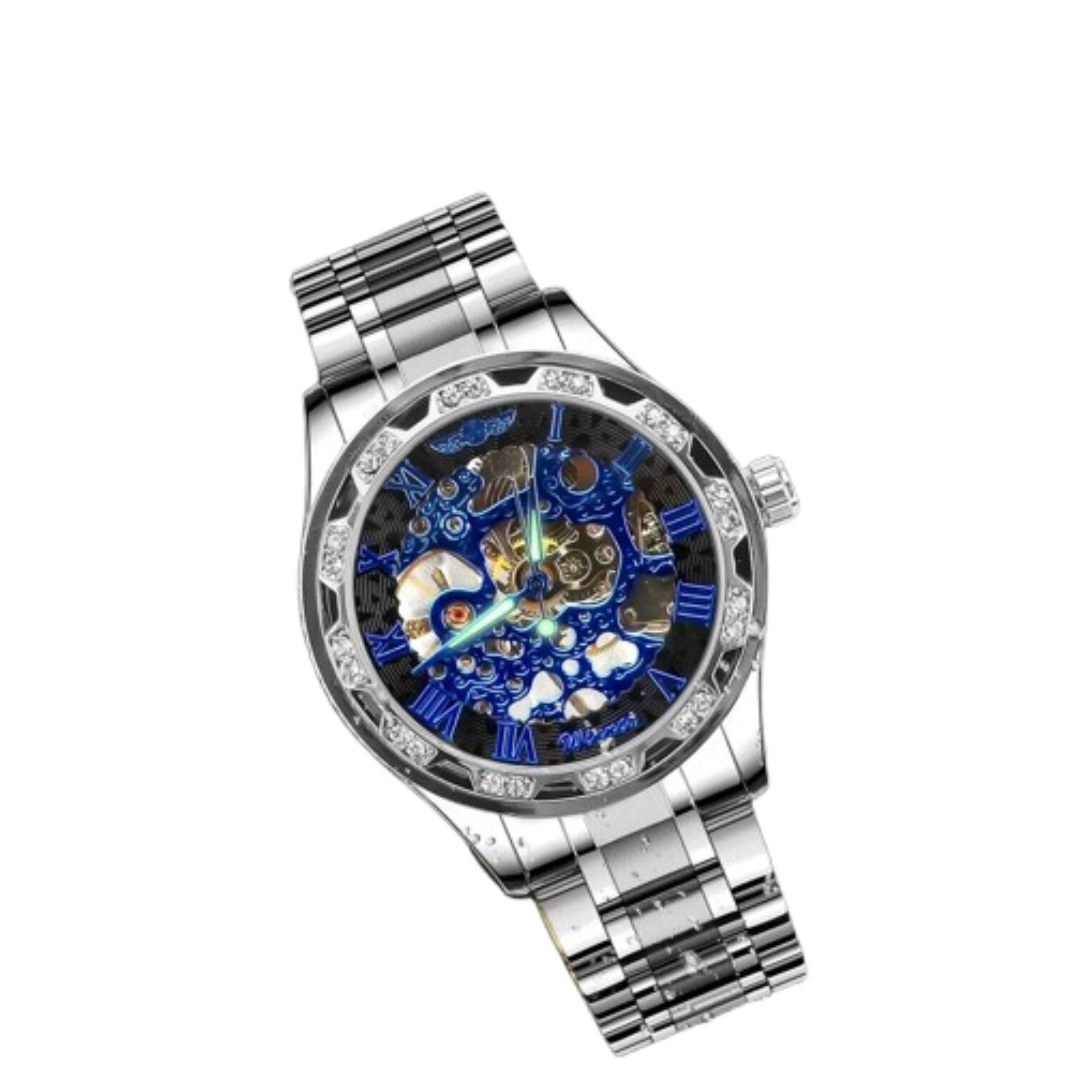 Home Collection - WINNER Luxury Stainless Steel Automatic Mechanical Watch for Men Business Style - Black