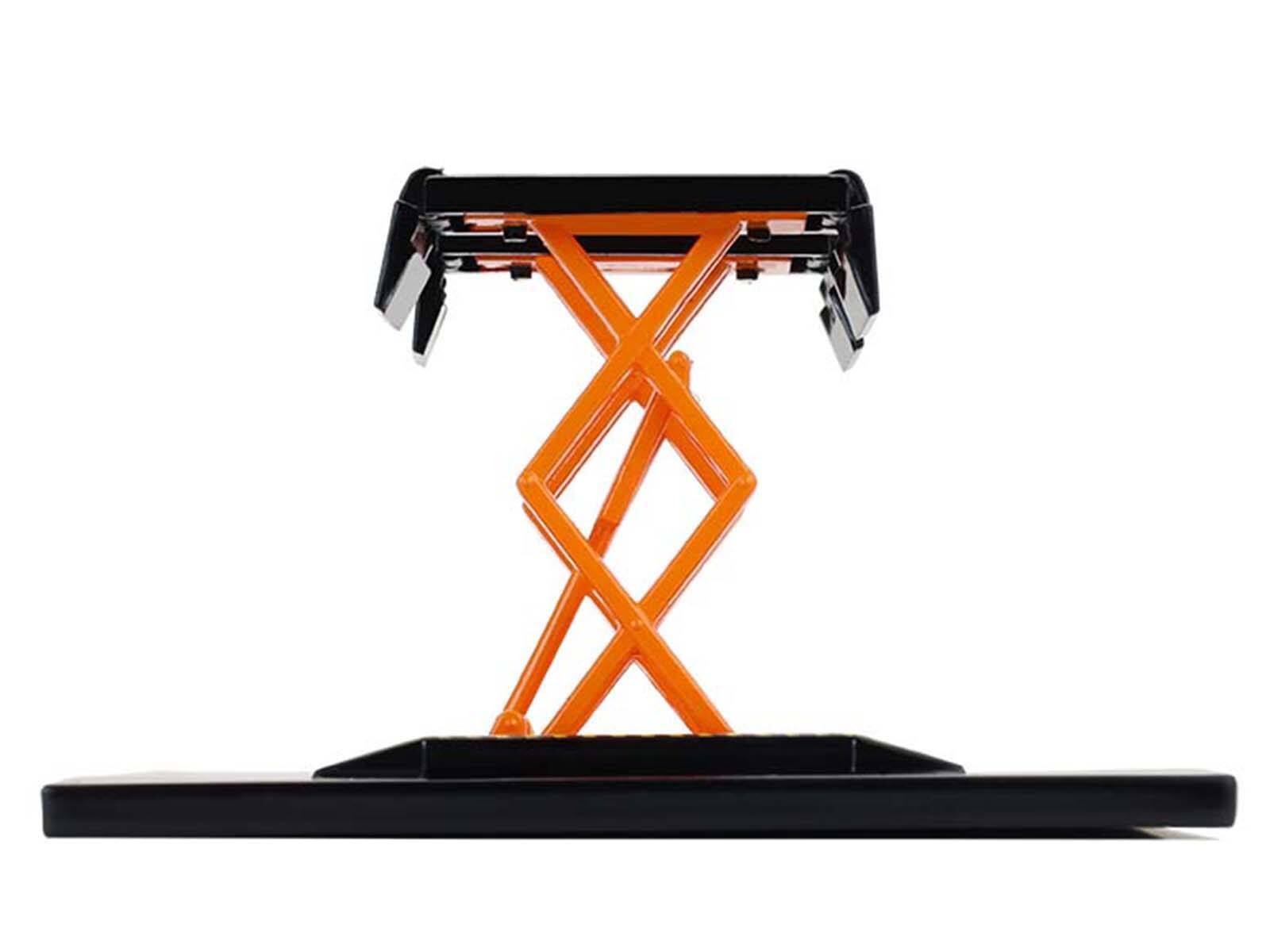 Alt View 1. Greenlight - Automotive Double Scissor Lift Black and Orange "Double Scissor Lifts" Series 2 1/64 Diecast Model by Greenlight.